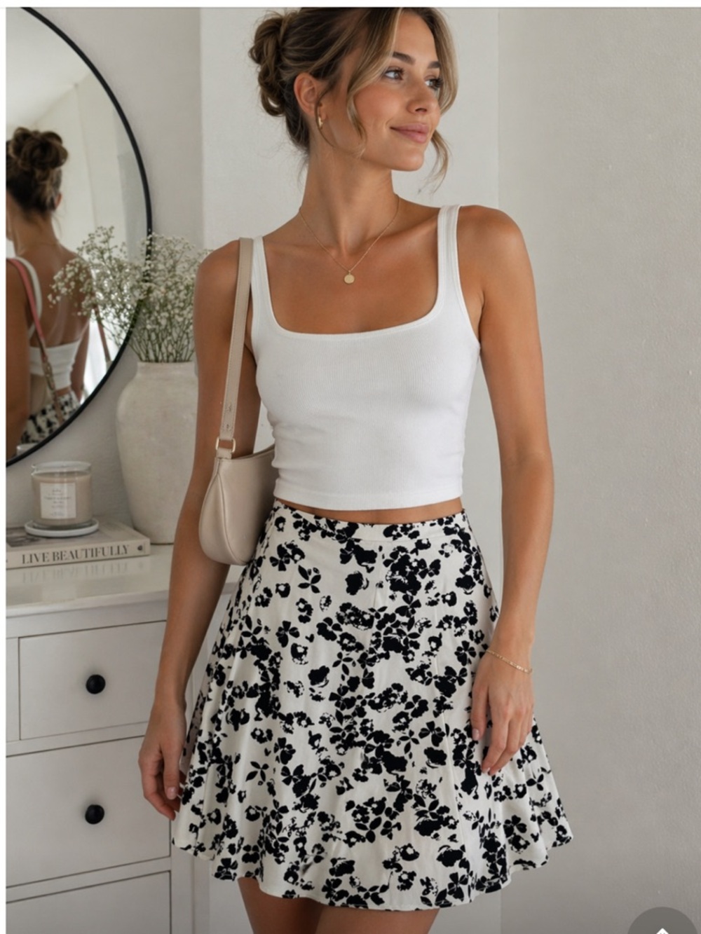 Cynthia Rowley A-Line Floral Skirt with Pockets